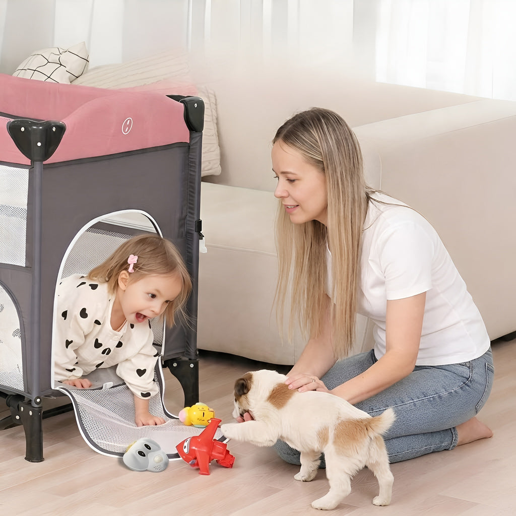 Newborn Toddler 5 In 1 Baby Changing Playpen Crib And Playard