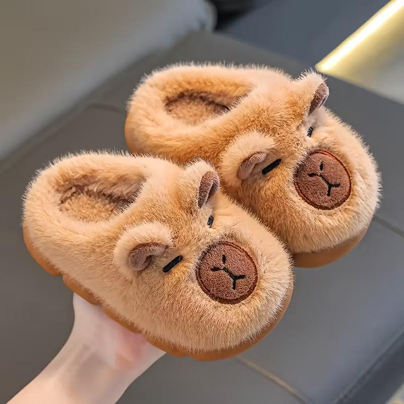 Kids Animal Designed Non Slip Plush Slippers