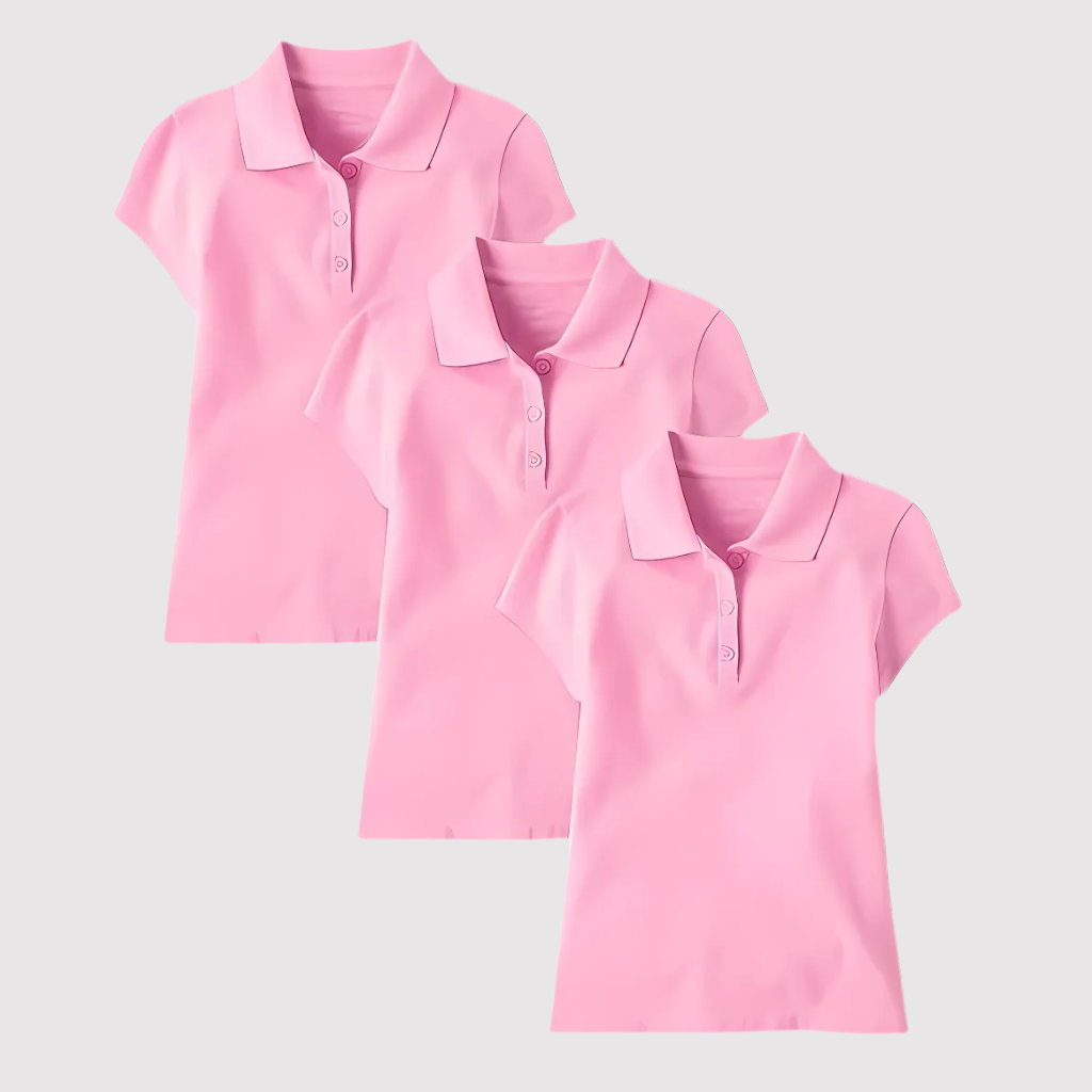 Pack Of 3 Short Sleeve Pique Polo Shirt