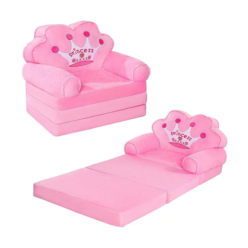 Toddlers Kids Foldable Sofa Bed Princess Chair