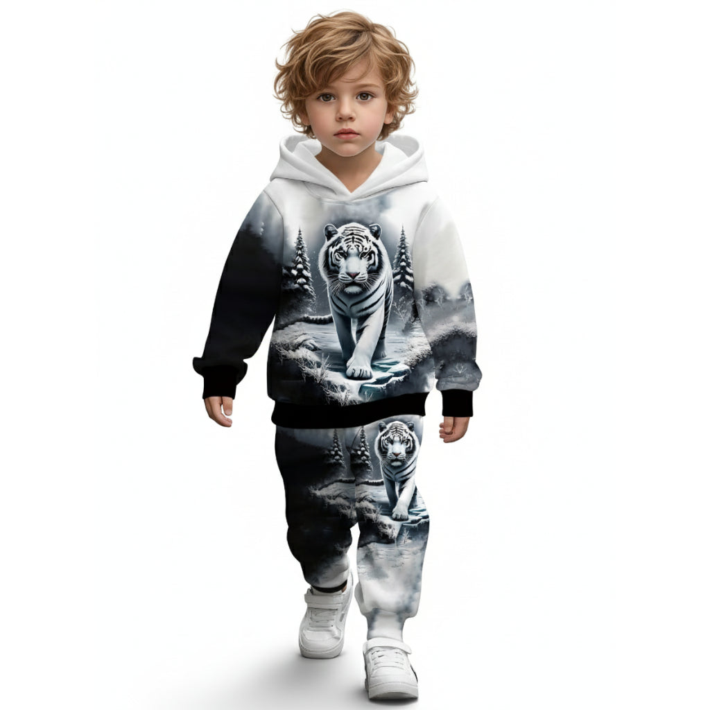 Toddler Boys Tiger Print Sweatshirt And Pants Set
