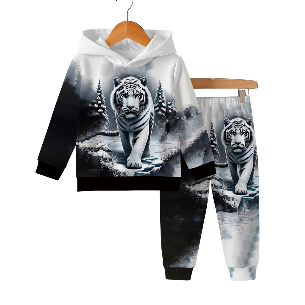 Toddler Boys Tiger Print Sweatshirt And Pants Set