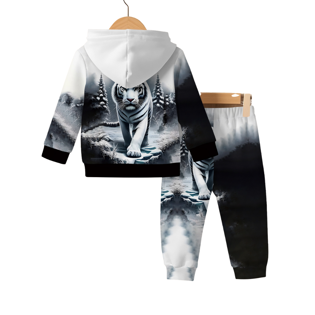Toddler Boys Tiger Print Sweatshirt And Pants Set