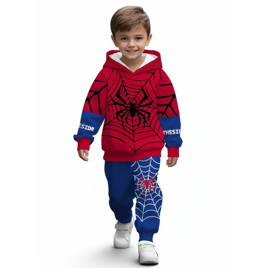 Toddler Boys Spider Print Hoodie And Pants Set