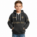 Orleans Saints EST 1966 Waffle Quarter Zip Kids Football Fan Hoodie