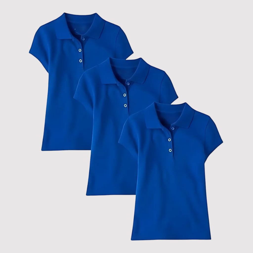 Pack Of 3 Short Sleeve Pique Polo Shirt