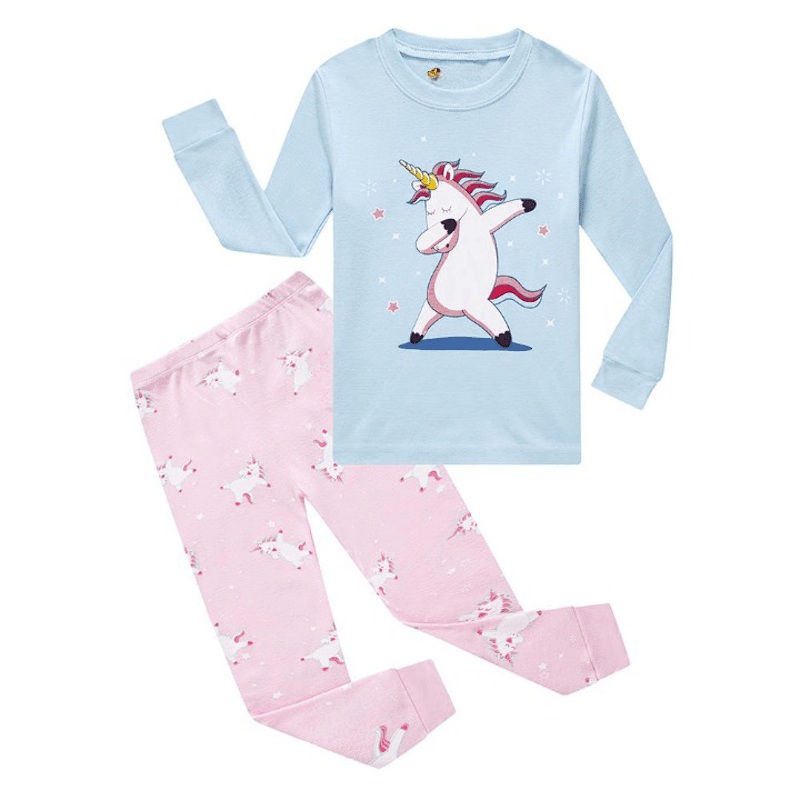 Unicorn Dabbing Zebra Pajama Set