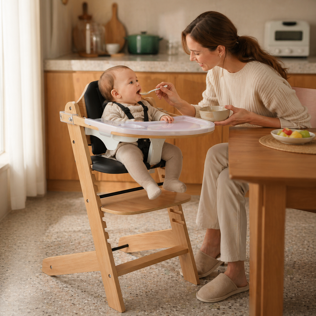 3 In 1 Convertible Baby High Chair With Adjustable Tray