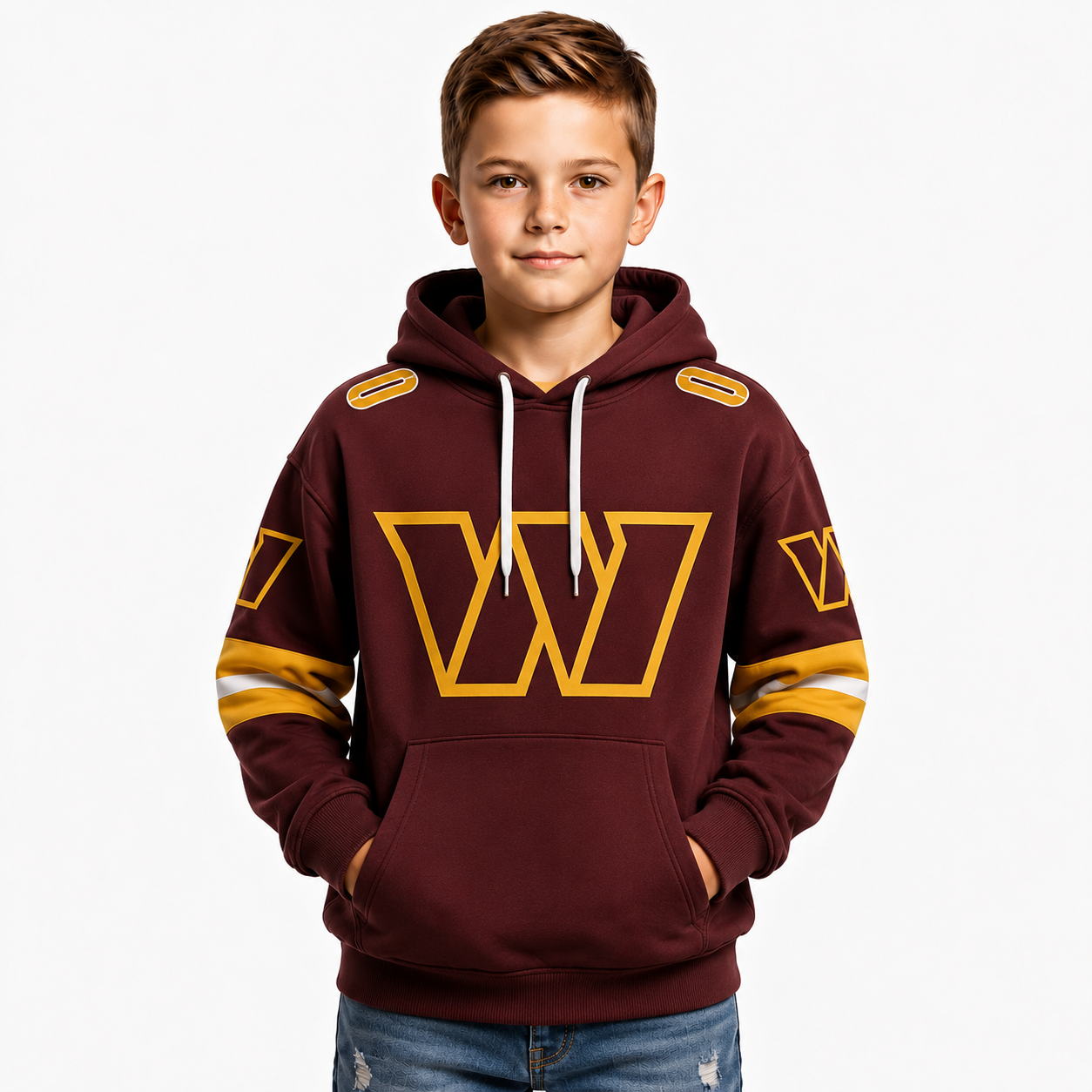Personalized Washington Commanders Kids Hoodie For Football Fans And Team Wear