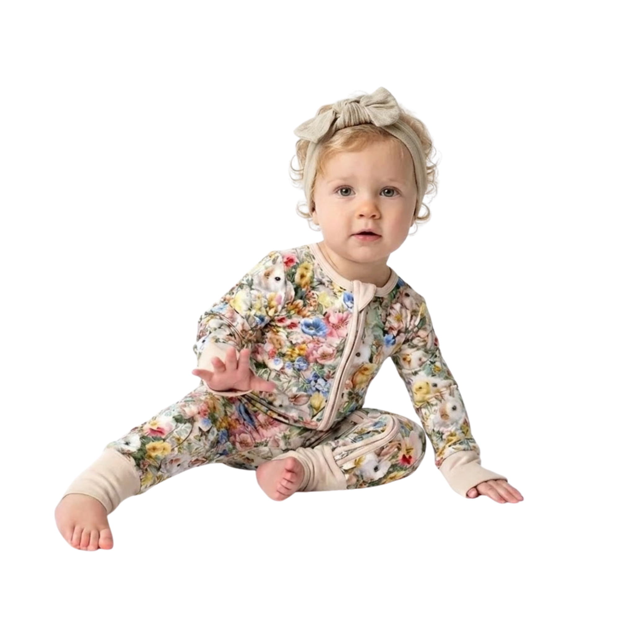 Kids Easter Bamboo Zippy Onesie With Full Zipper