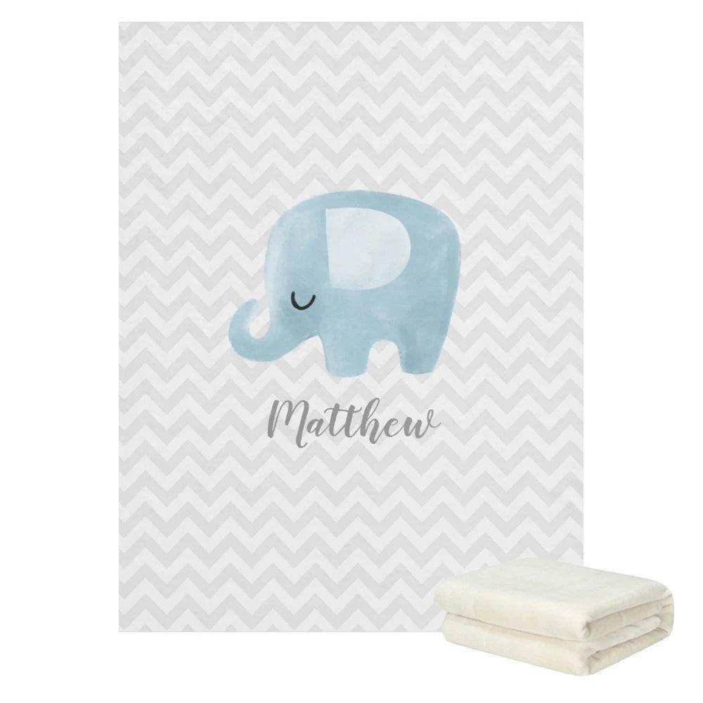 Elephant Stripe Name Blanket