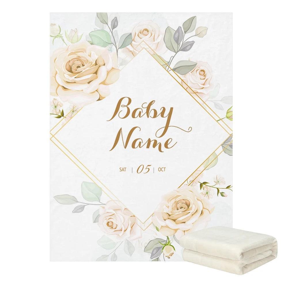 Floral Personalized Baby Blanket