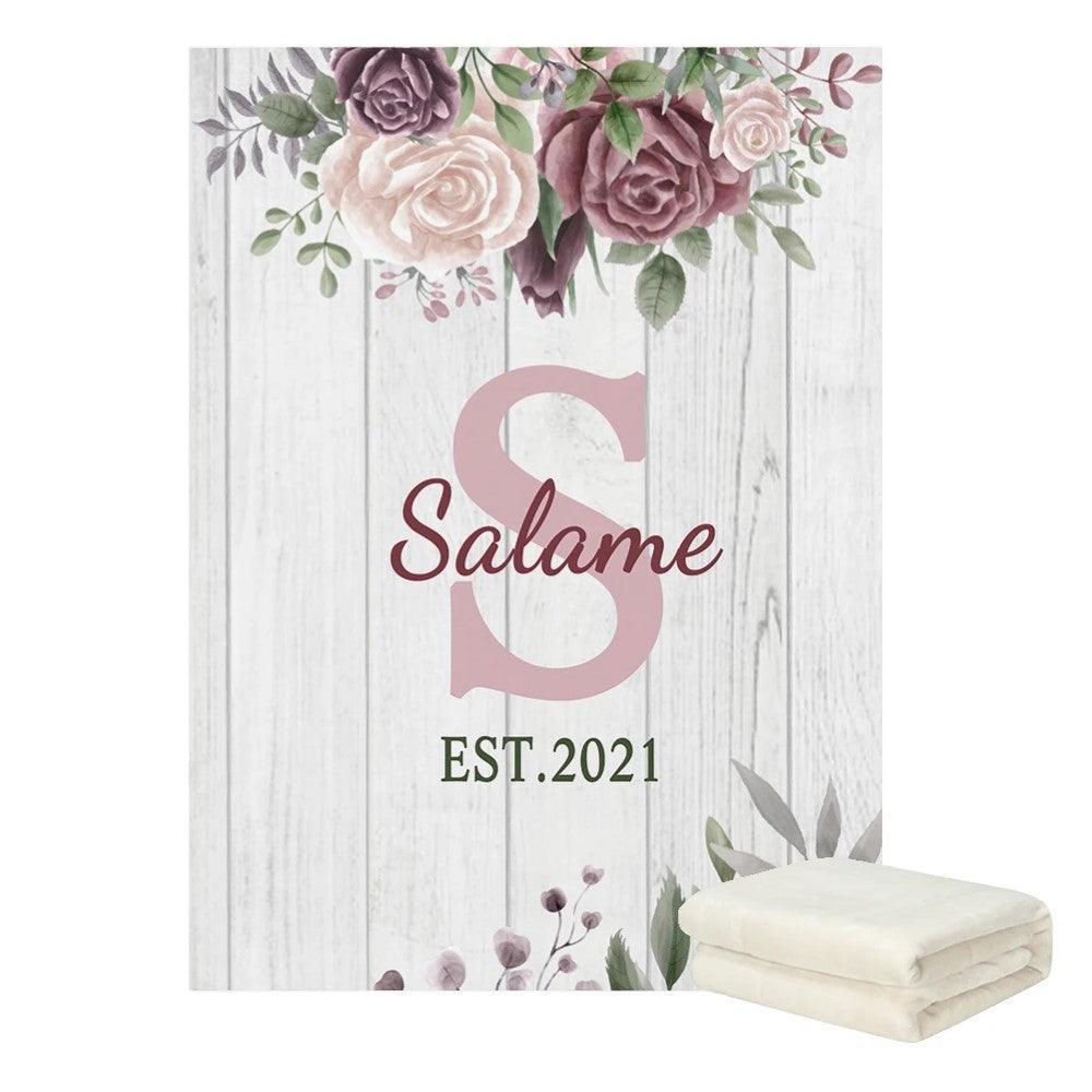 Personalized Floral Baby Blanket