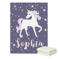 Girls Unicorn Name Blanket Personalized Fleece Baby Blanket