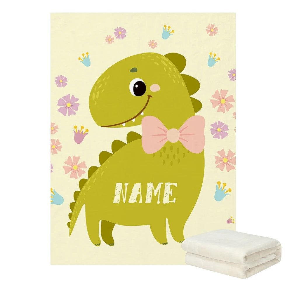 Dinosaur Personalized Name Blanket
