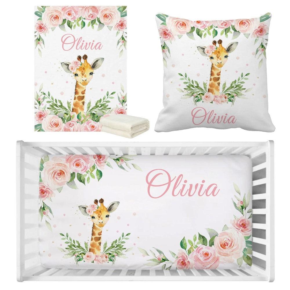 Floral Giraffe Jungle Bedding