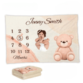 Teddy Milestone Photo Blanket for Monthly Baby Pictures
