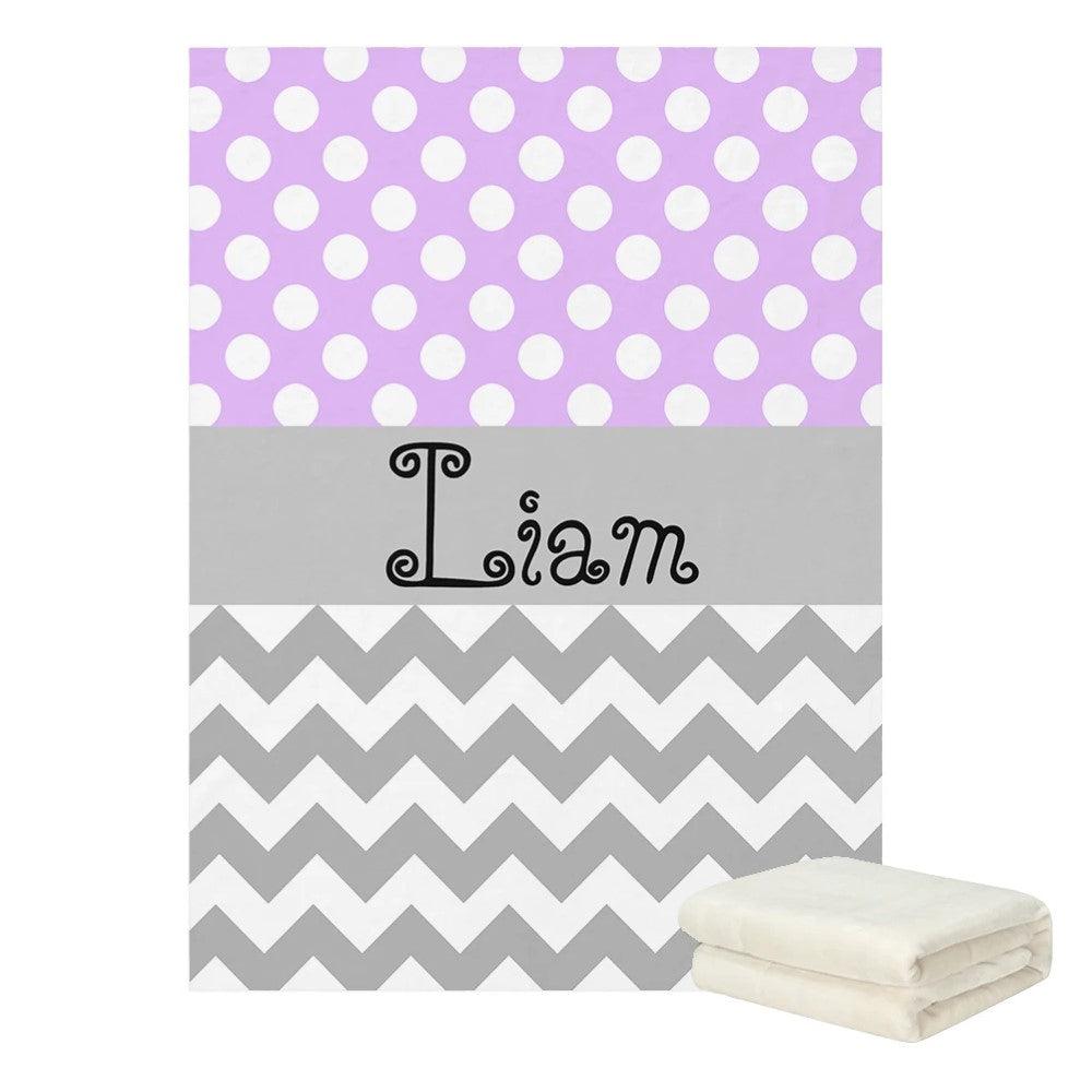 Dots Chevron Name Blanket