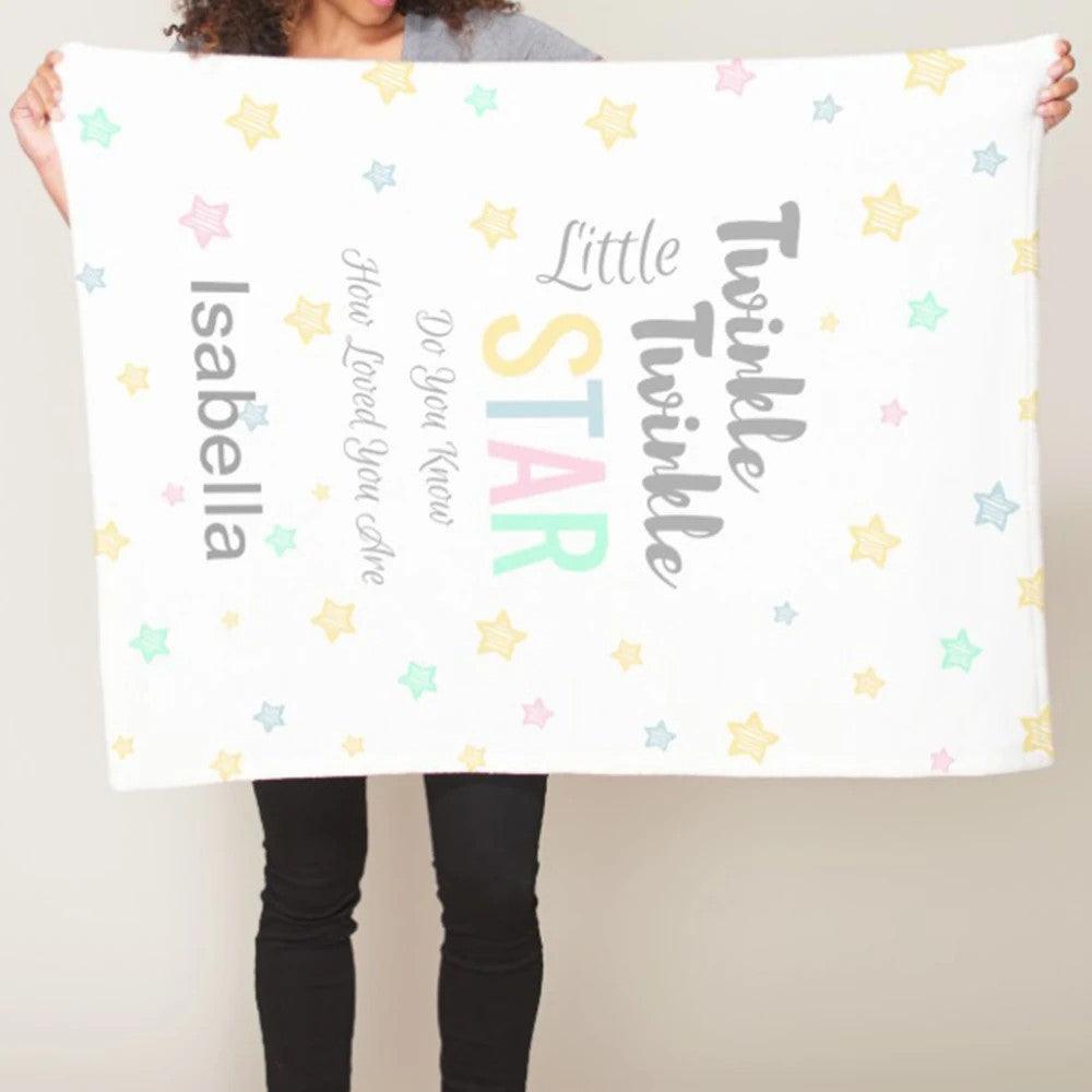 Custom Twinkle Star Name Blanket