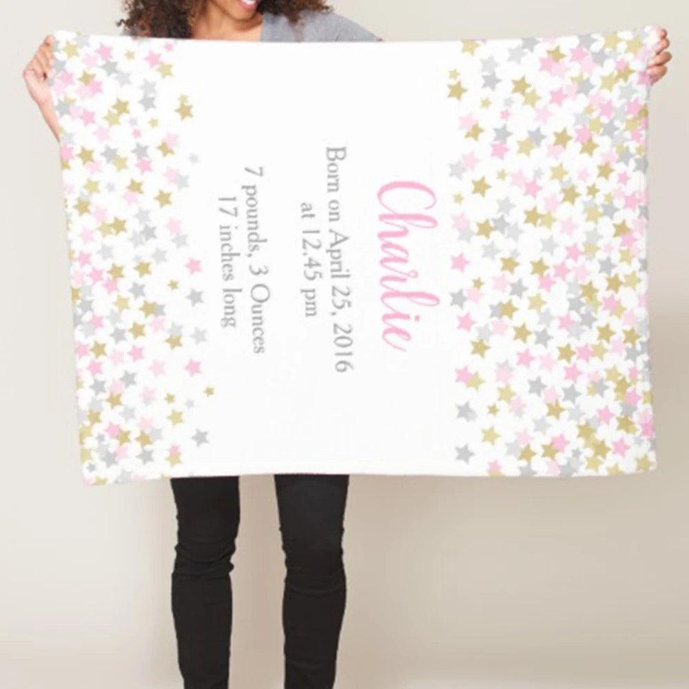 Custom Twinkle Star Name Blanket