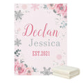 Custom Baby Blanket Name & Date Coral Fleece Gift