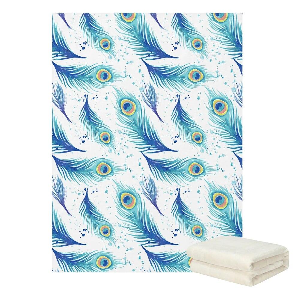 Peacock Feather Minky Blanket