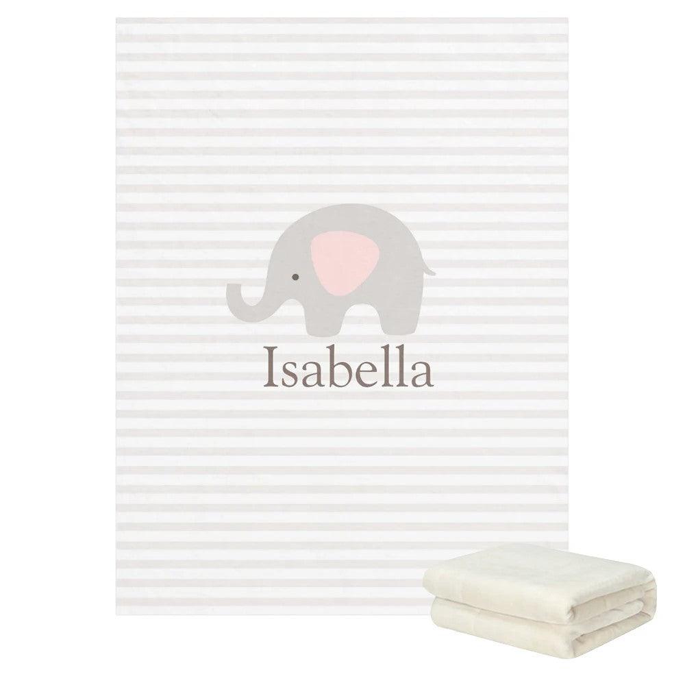 Elephant Stripe Name Blanket