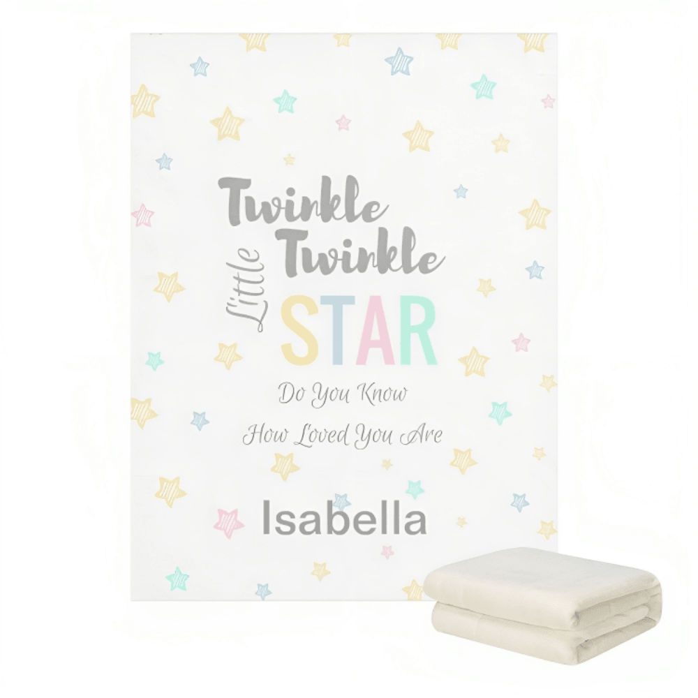 Custom Twinkle Star Name Blanket