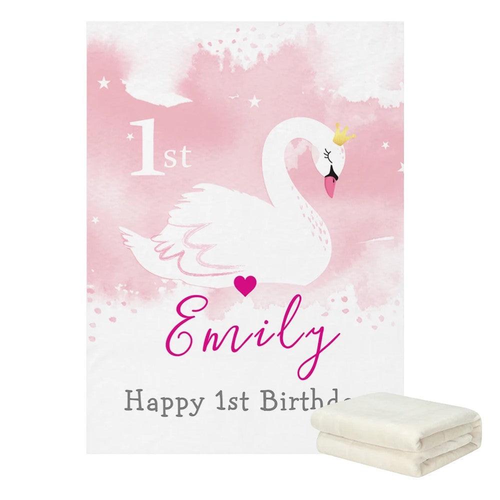Swan Princess Birthday Blanket