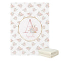 3 Pieces Personalized Blush Gold Floral Bedding Set