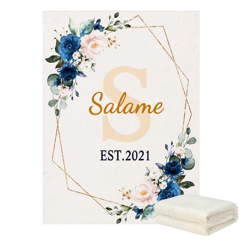 Personalized Floral Baby Blanket