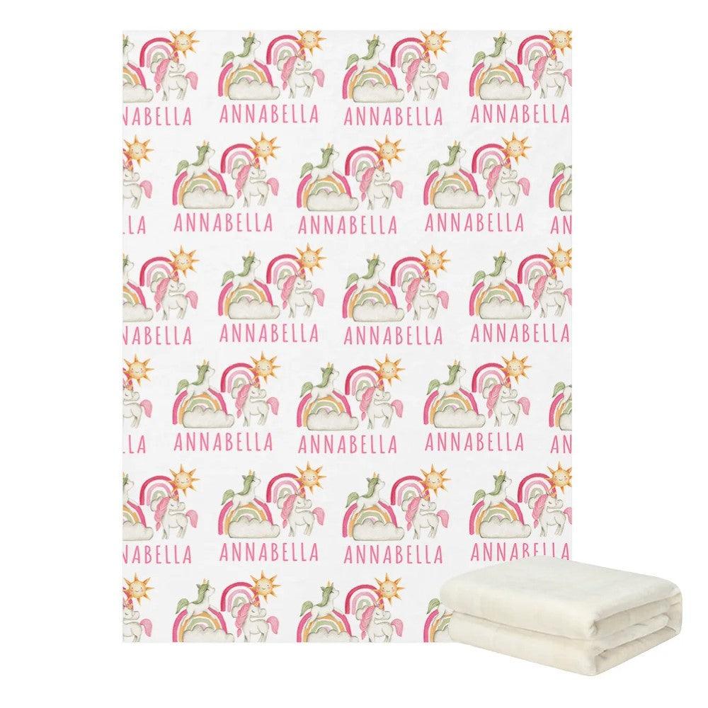 3 Pieces Unicorn Name Bedding Set