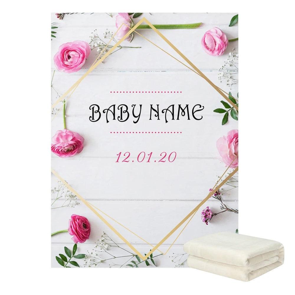 Floral Personalized Baby Blanket