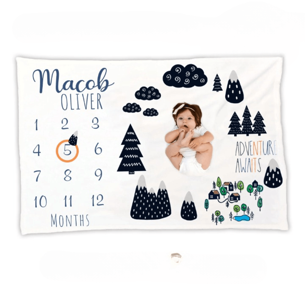Teddy Milestone Photo Blanket for Monthly Baby Pictures
