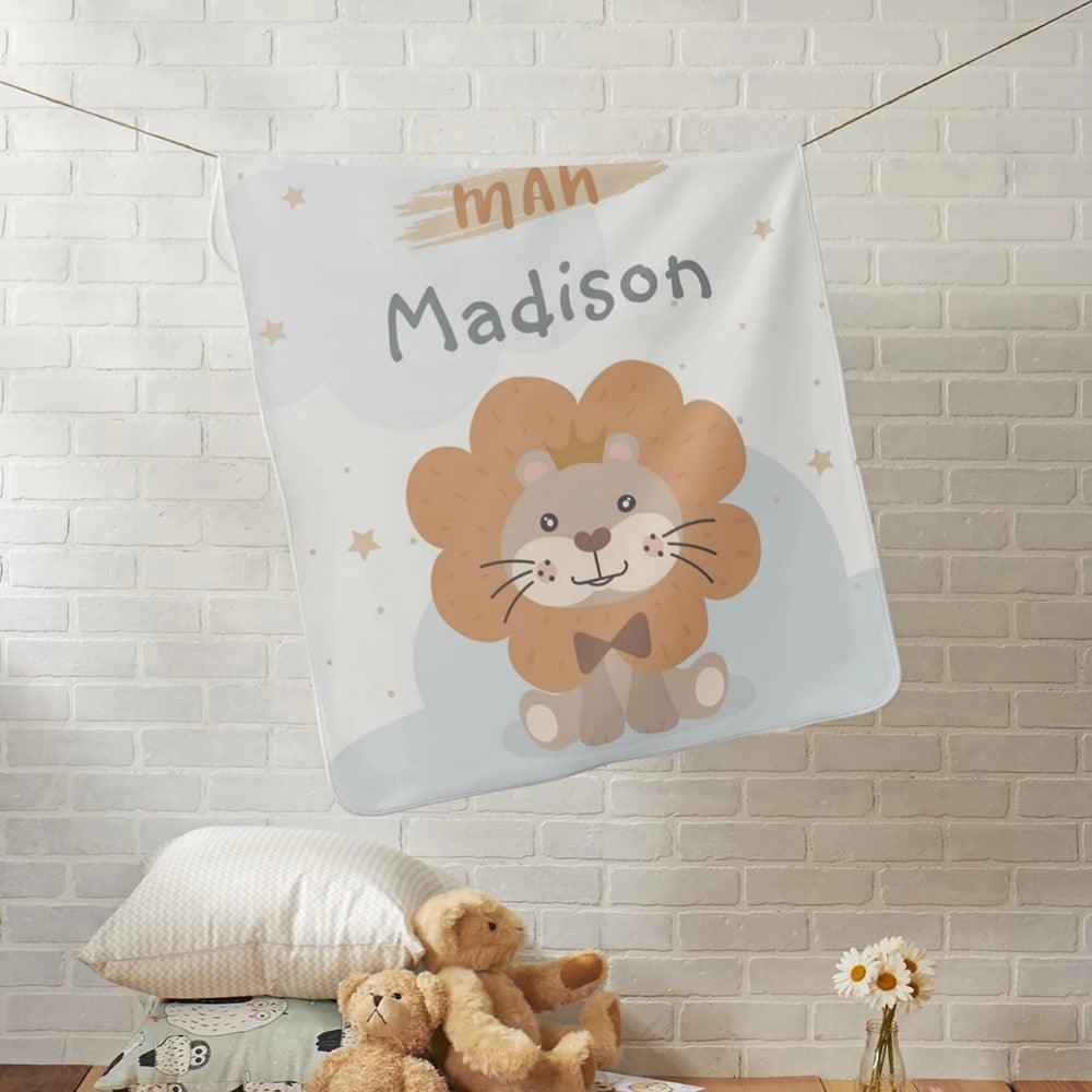 Personalized Lion Baby Blanket