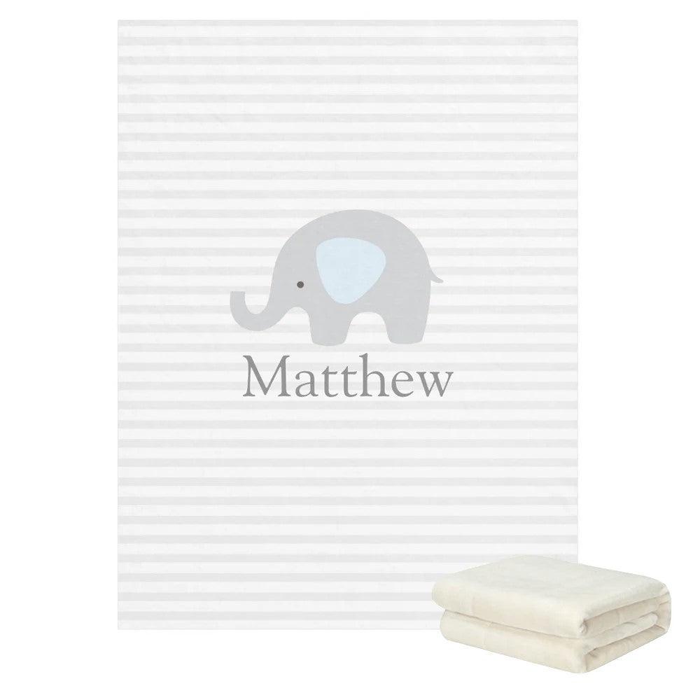 Elephant Stripe Name Blanket