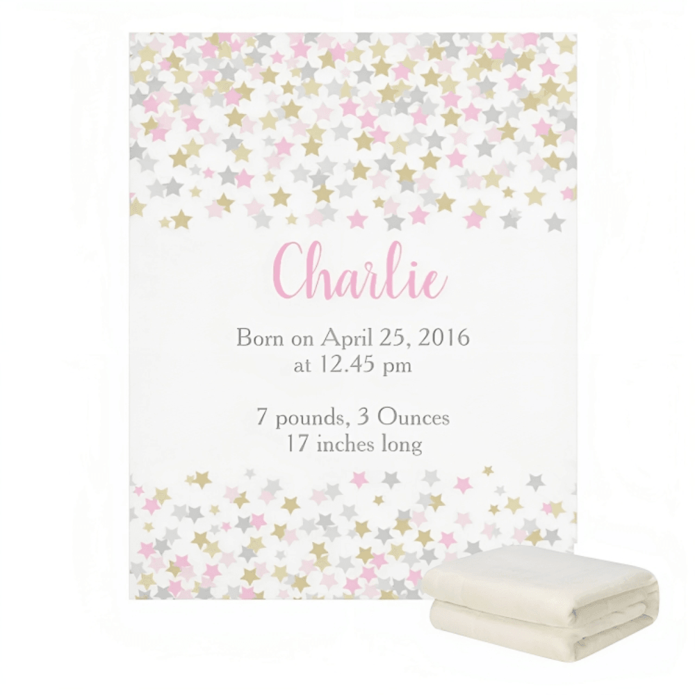 Custom Twinkle Star Name Blanket