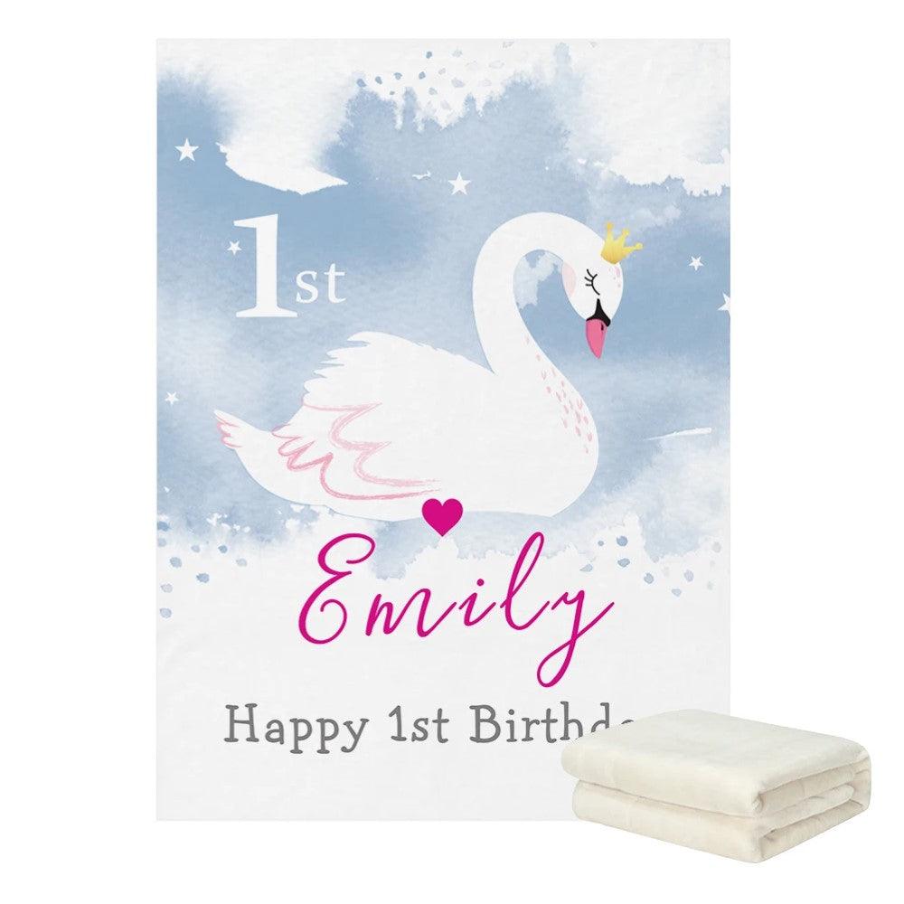 Swan Princess Birthday Blanket