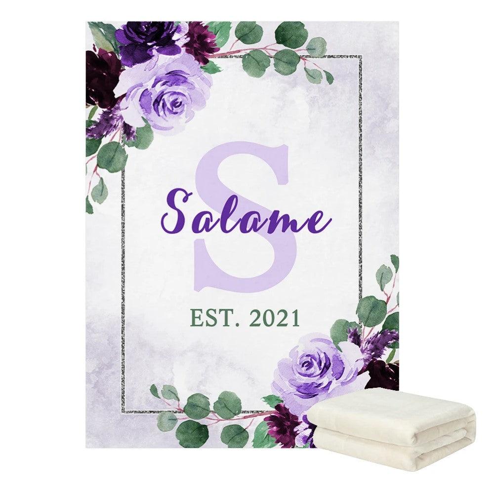 Personalized Floral Baby Blanket