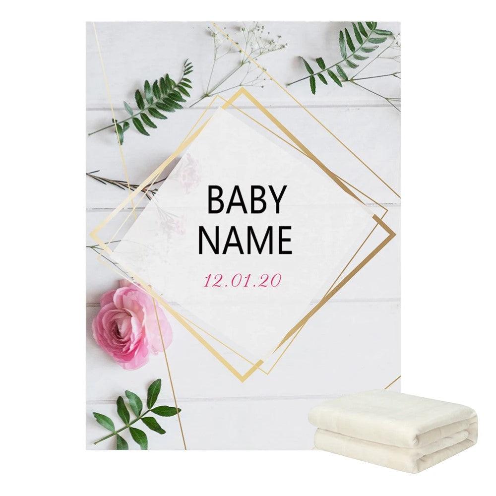 Floral Personalized Baby Blanket