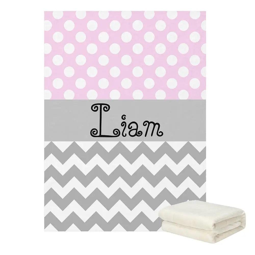 Dots Chevron Name Blanket