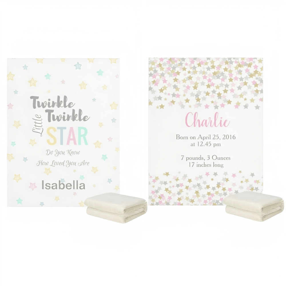 Custom Twinkle Star Name Blanket