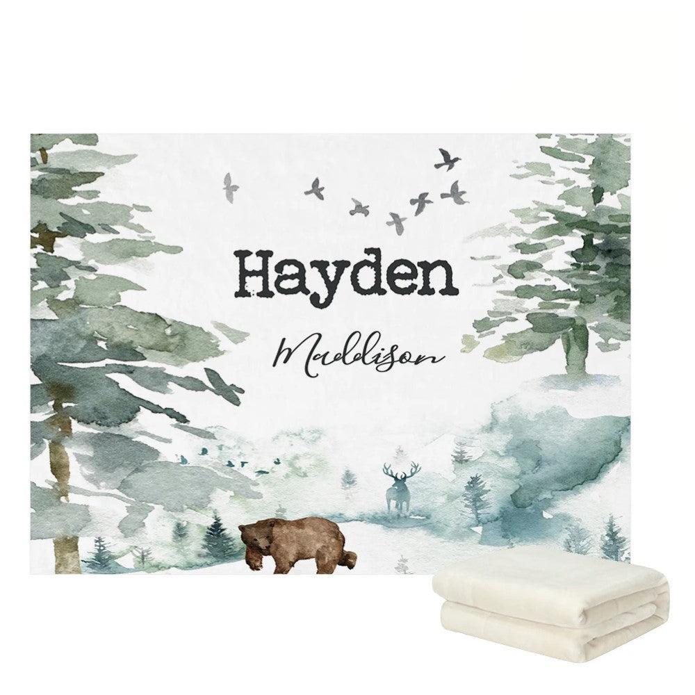 Custom Bear Deer Blanket