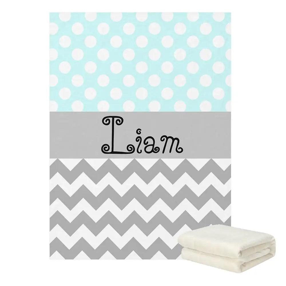 Dots Chevron Name Blanket