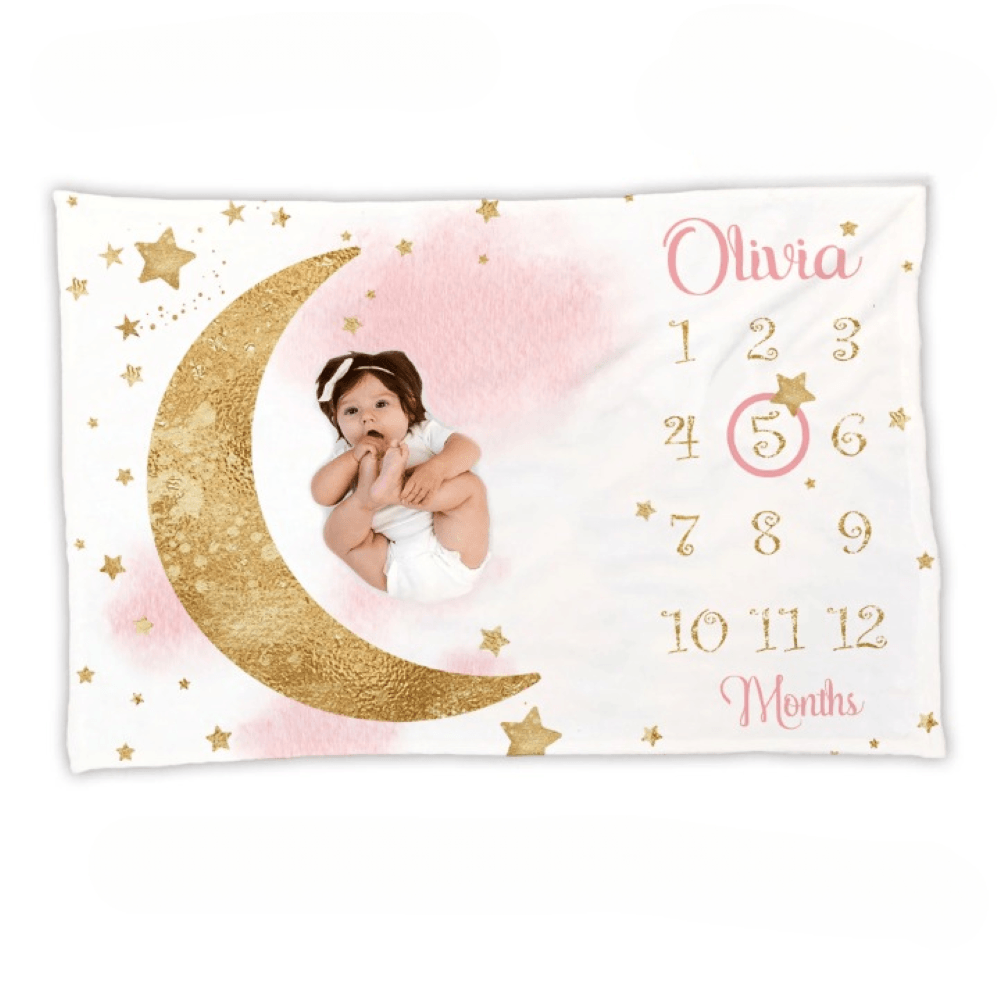 Teddy Milestone Photo Blanket for Monthly Baby Pictures