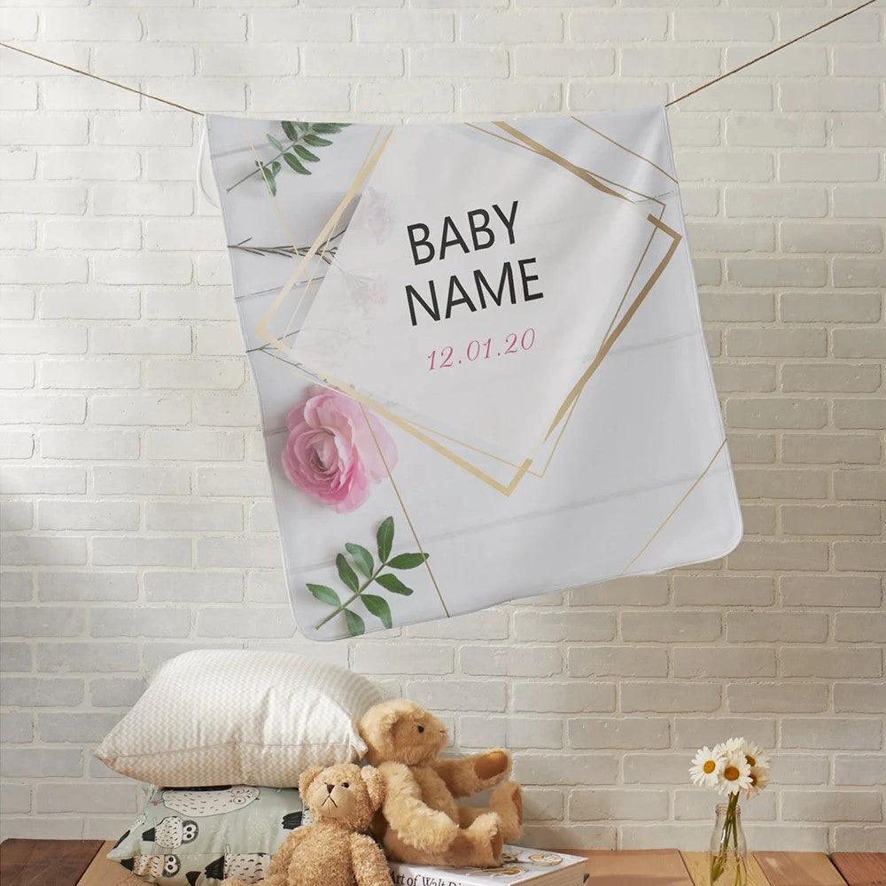 Floral Personalized Baby Blanket