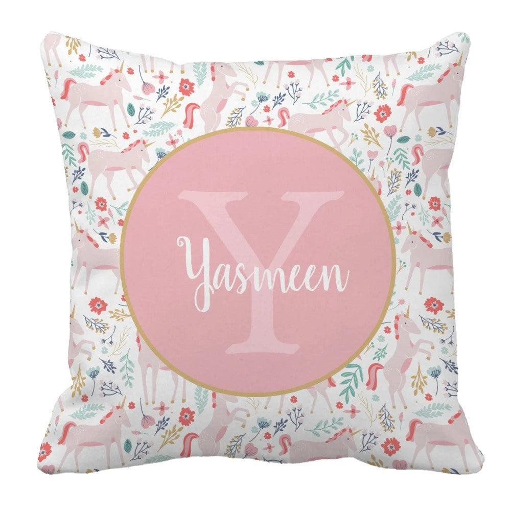 Floral Unicorn Name Bedding