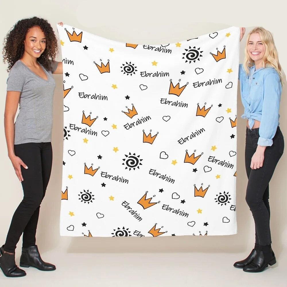 Custom Name Crown Blanket