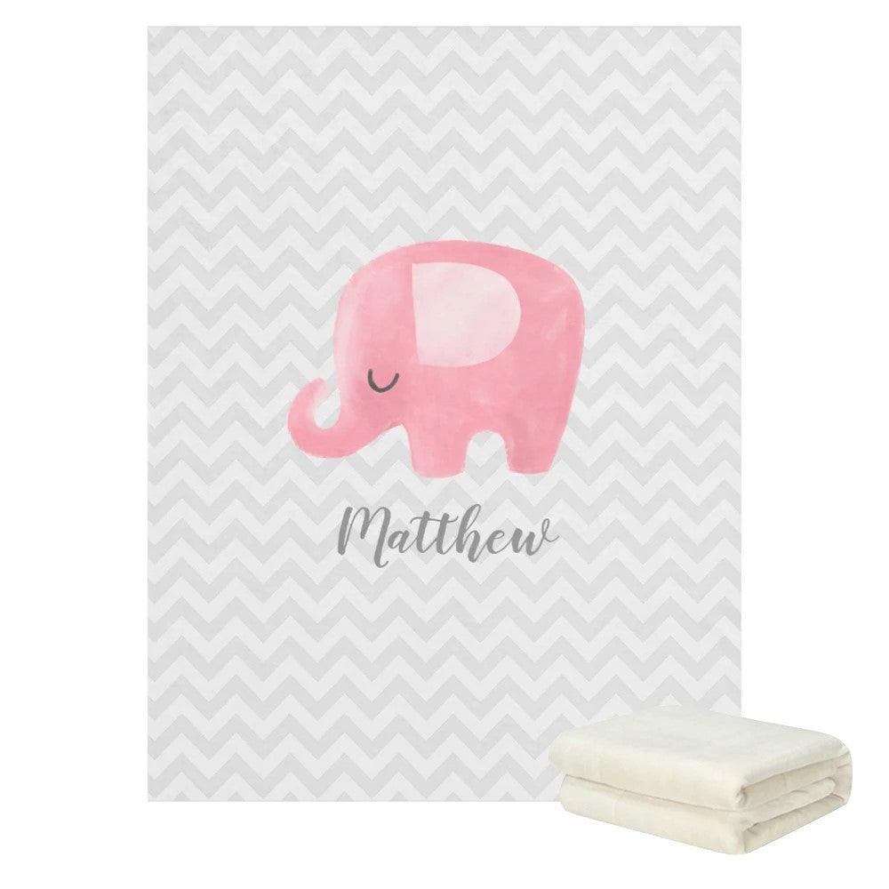 Elephant Stripe Name Blanket