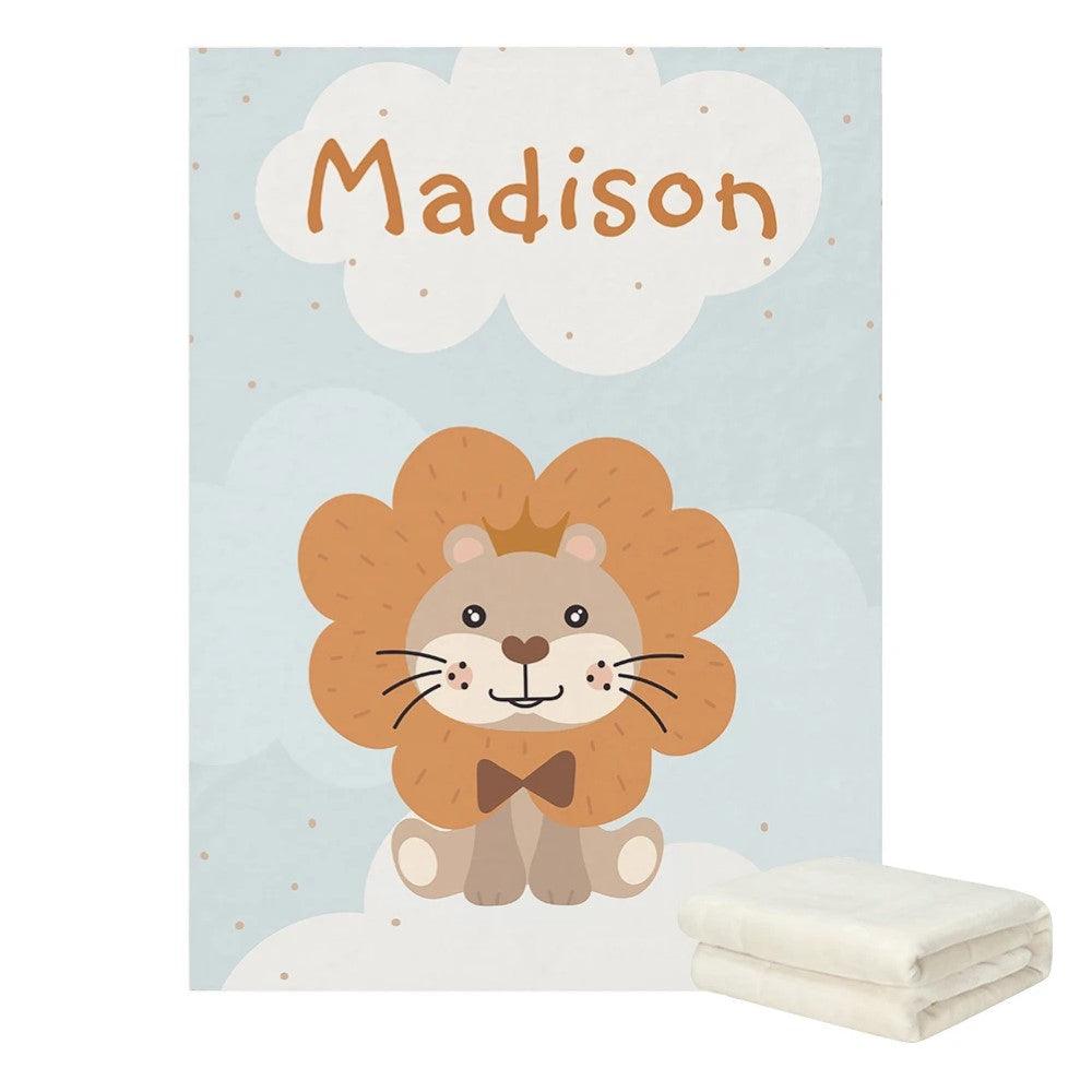 Personalized Lion Baby Blanket
